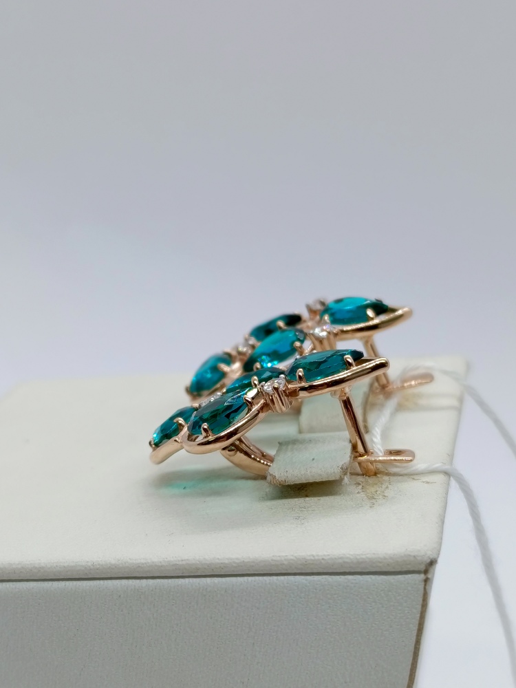 СКМИ585 СЕРЬГИ С КАМНЯМИ (Au 585)