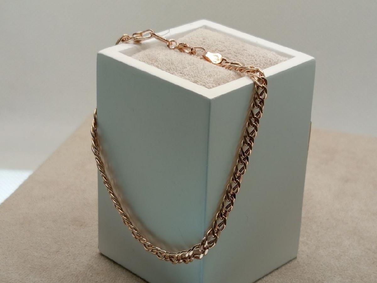 БРАСЛЕТ ПУСТОТЕЛЫЙ Ромб двойной (Au 585)