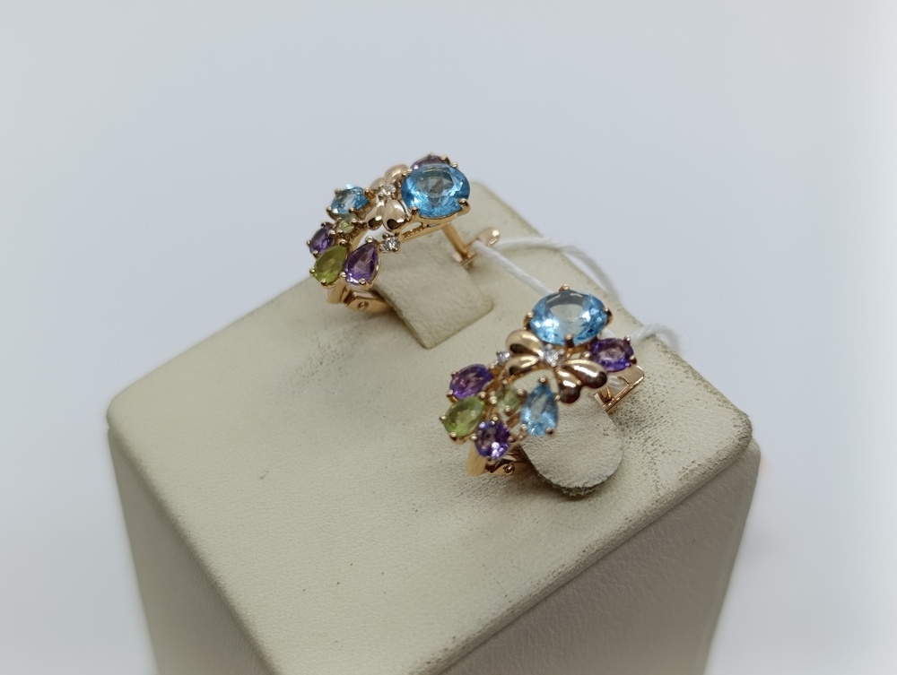 СЕРЬГИ С КАМНЯМИ (Au 585)