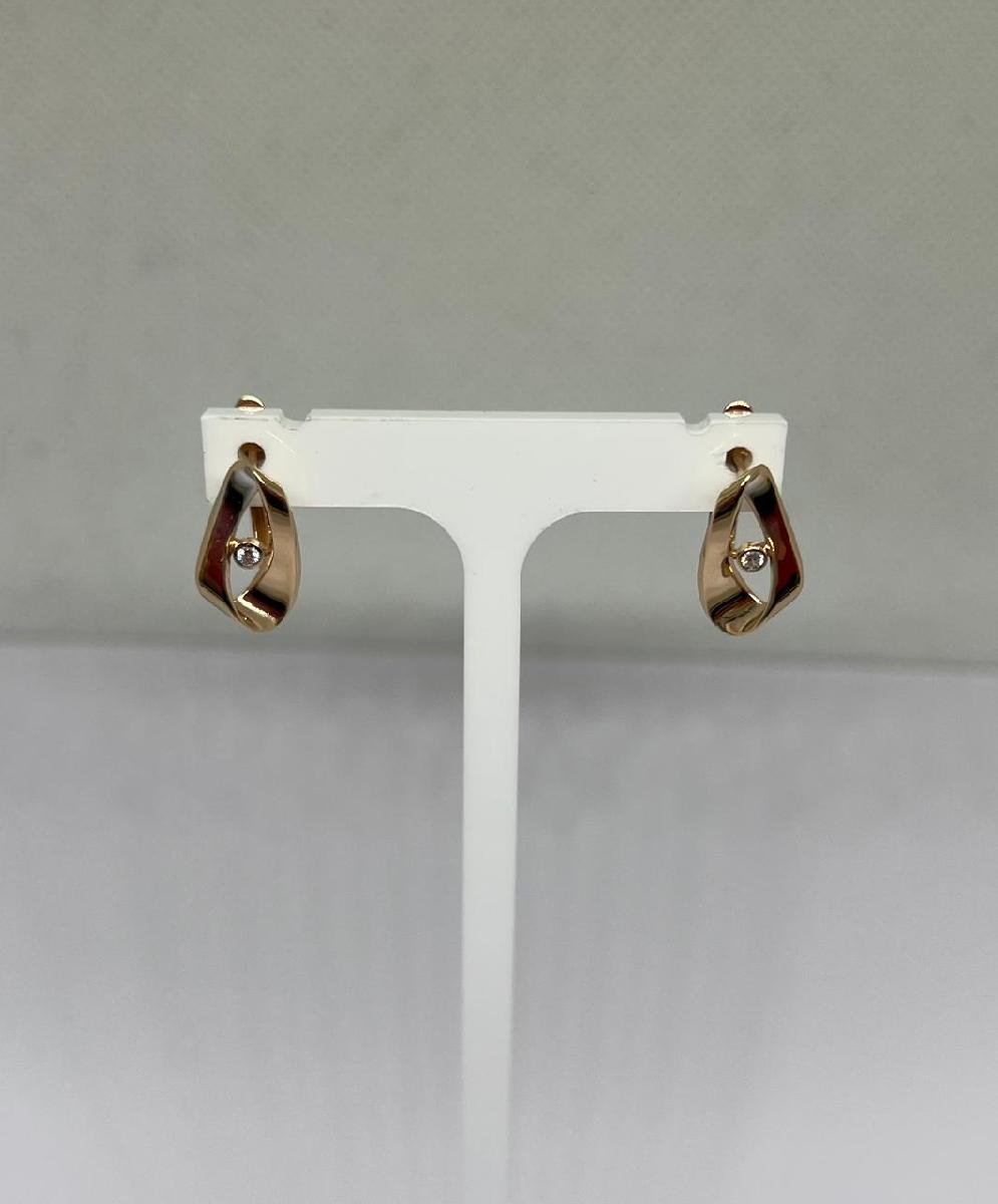 СКМ585 СЕРЬГИ С КАМНЕМ (Au 585)