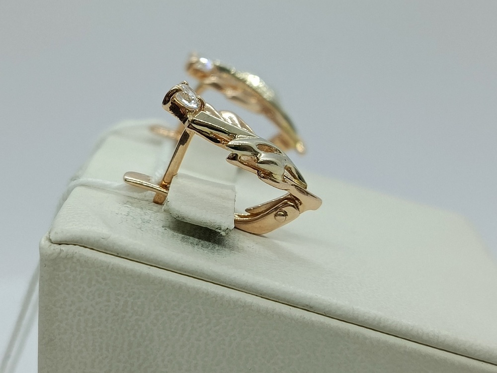 СКМ585 СЕРЬГИ С КАМНЕМ (Au 585)