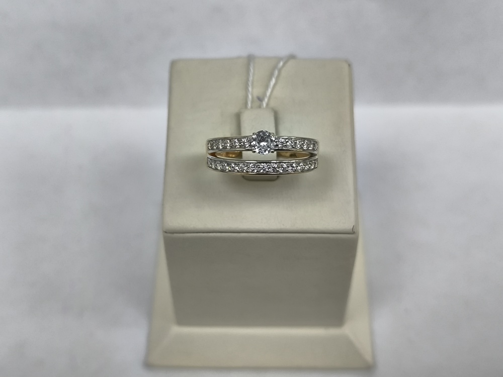 КОЛЬЦО С КАМНЯМИ (Au 585)