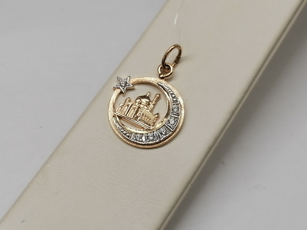 ПОДВЕСКА ПОЛУМЕСЯЦ с камнями (Au 585)