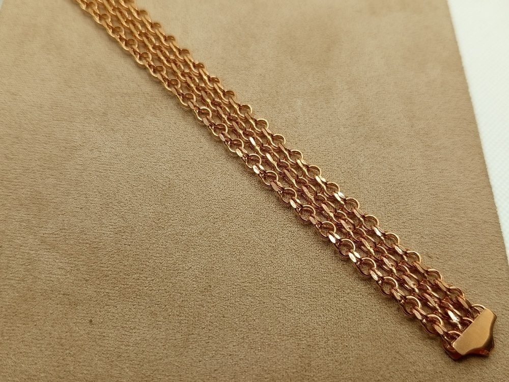 БРАСЛЕТ ПУСТОТЕЛЫЙ Бисмарк тройной (Au 585)