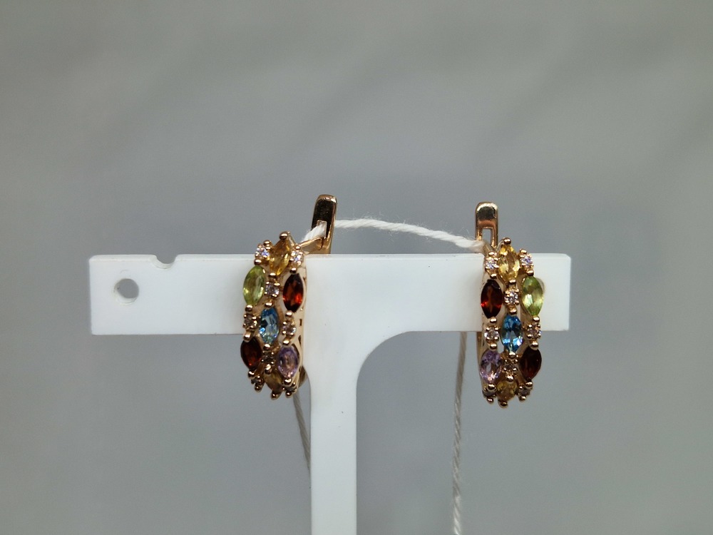 СКМИ585 СЕРЬГИ С КАМНЯМИ (Au 585)