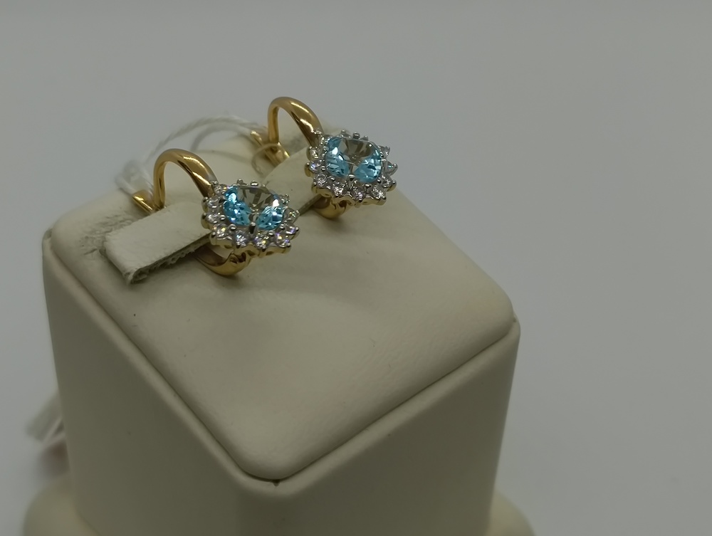 СКМИ585 СЕРЬГИ С КАМНЯМИ (Au 585)