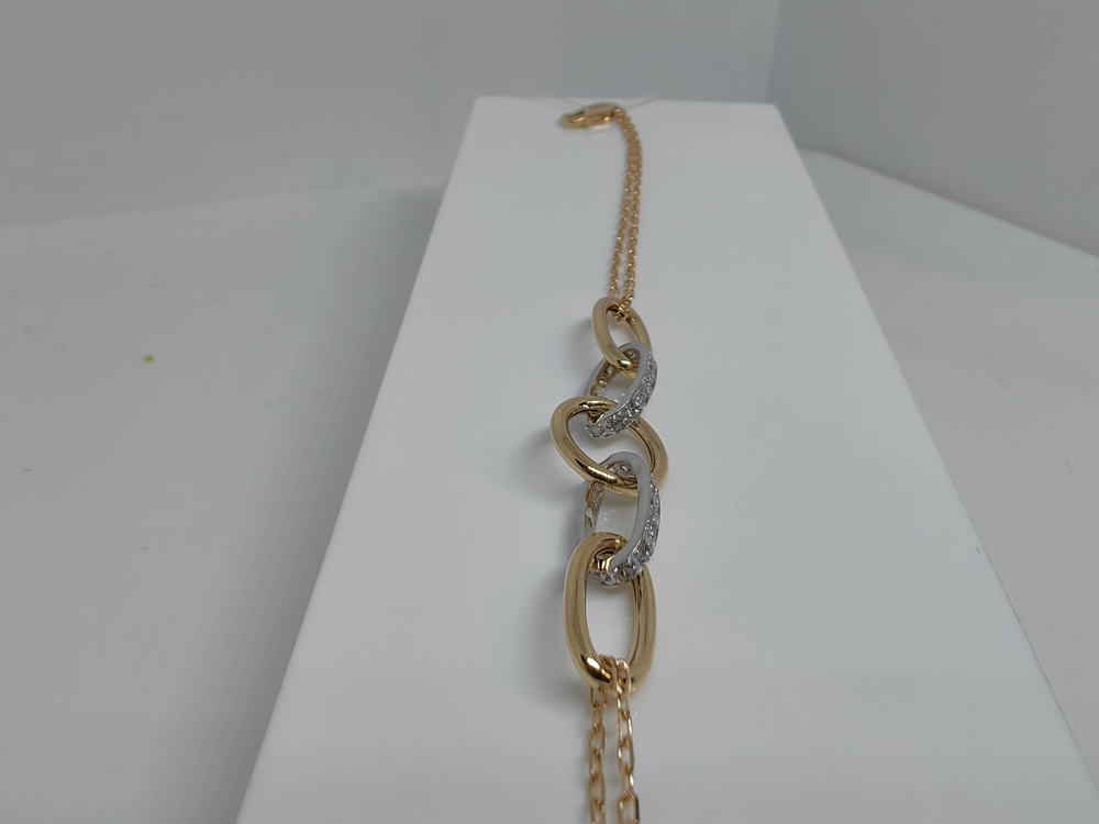 БРАСЛЕТ ФАНТАЗИЯ с камнями (Au 585)