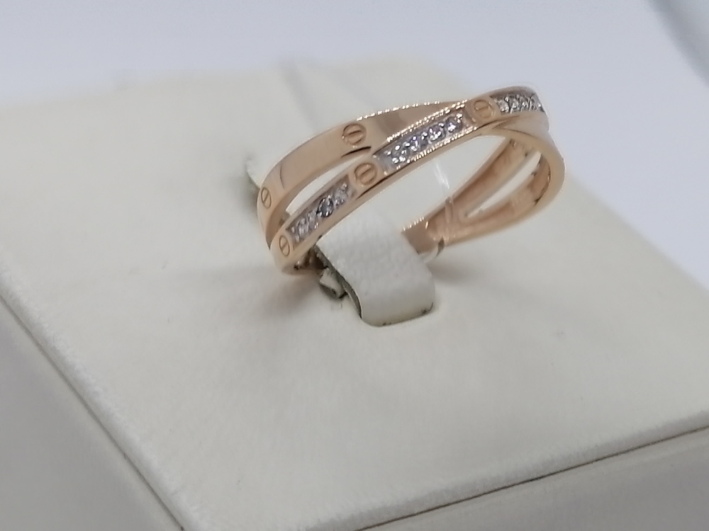 КОЛЬЦО С КАМНЯМИ (Au 585)