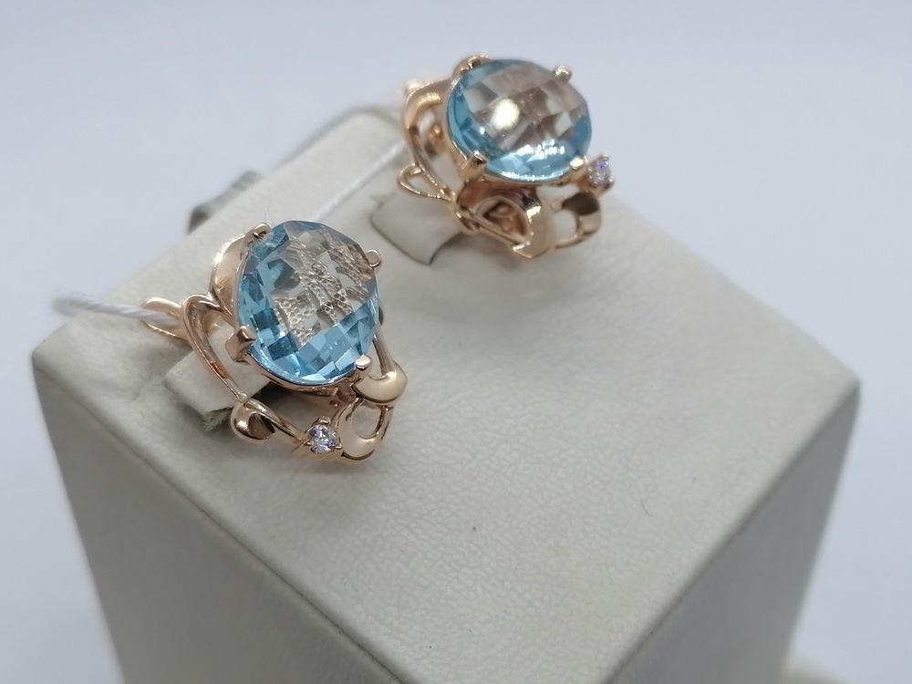 СКМИ585 СЕРЬГИ С КАМНЯМИ (Au 585)