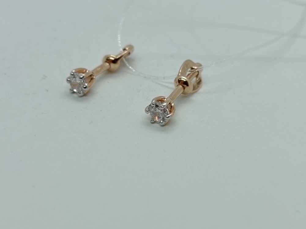 СЕРЬГИ ПУСЕТЫ с камнем (Au 585)