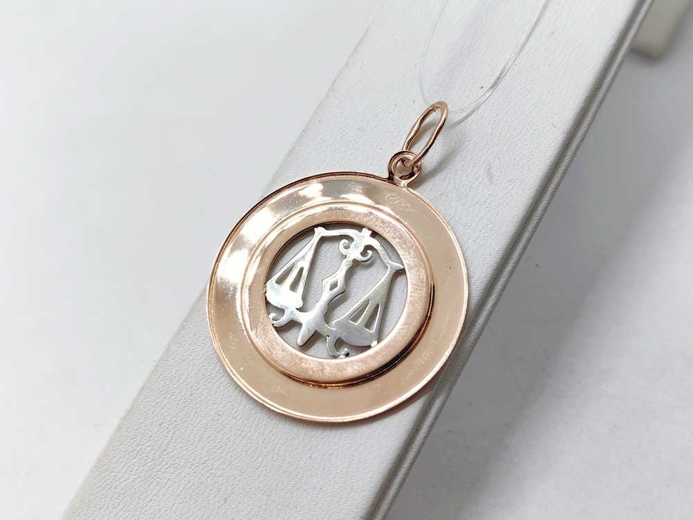 5655А/весы ПОДВЕСКА ЗНАК ЗОДИАКА ВЕСЫ (Au 585)