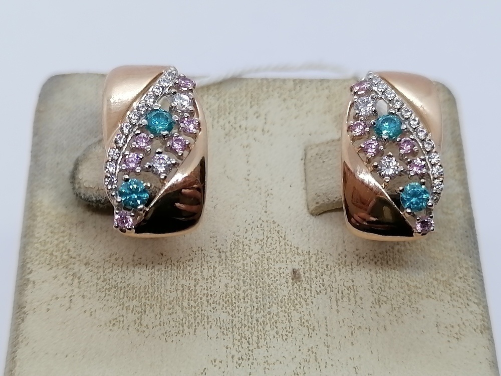 СКМИ585 СЕРЬГИ С КАМНЯМИ (Au 585)