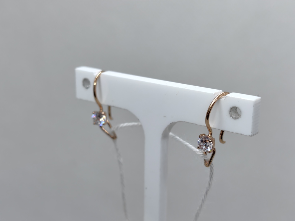 СКМ585 СЕРЬГИ С КАМНЕМ (Au 585)