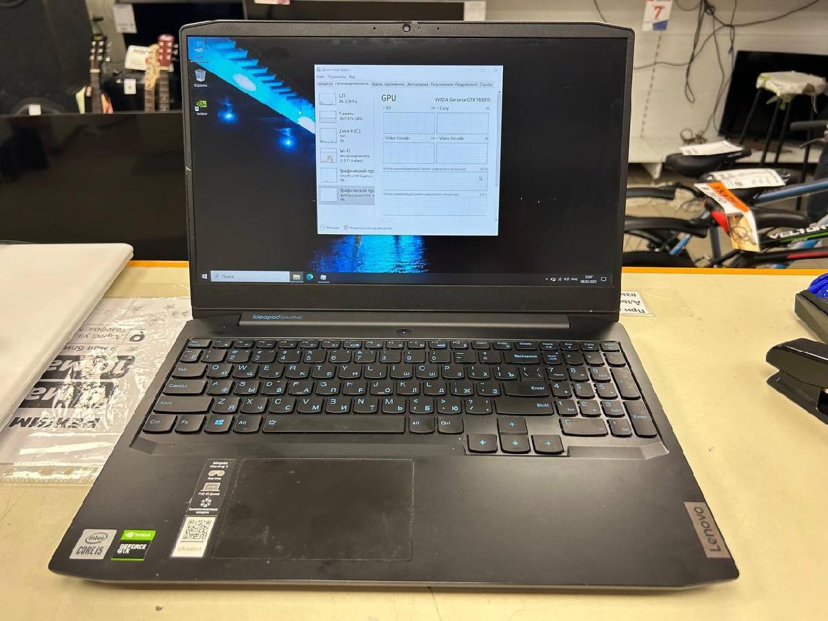 Ноутбук Lenovo Lenovo ideapad gaming 3; Core i5-10300H, GeForce GTX 1650 TI, 8 Гб, 240 Гб, Нет