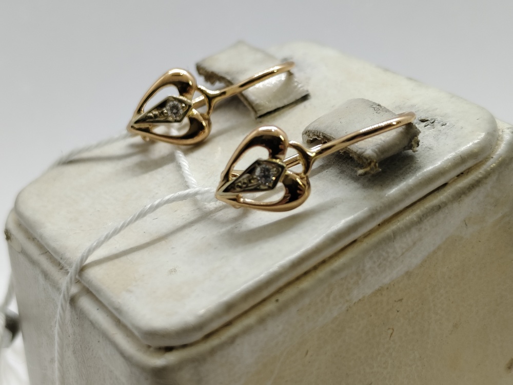 СКМ585 СЕРЬГИ С КАМНЕМ (Au 585)