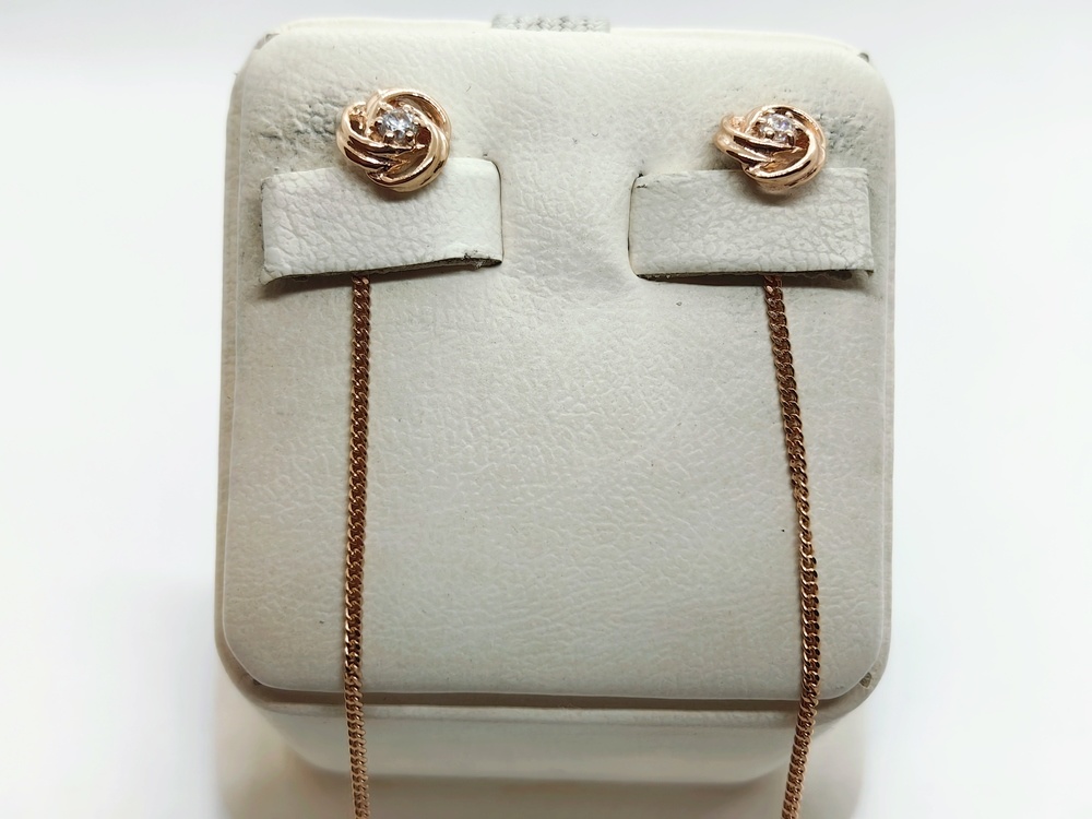 СЕРЬГИ ПРОДЕВКИ с камнем (Au 585)