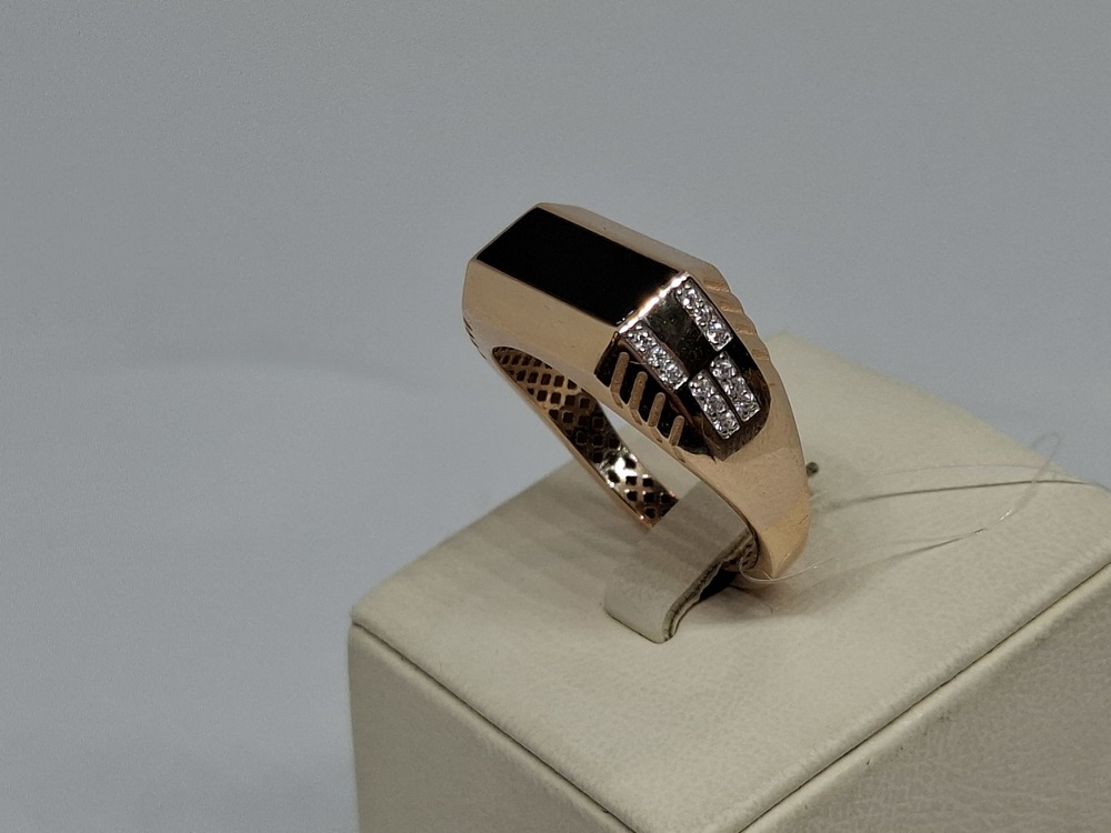 КОЛЬЦО ПЕЧАТКА с камнями (Au 585)