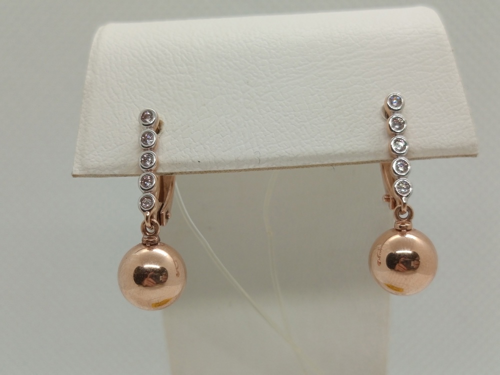 028986 СЕРЬГИ С КАМНЯМИ (Au 585)