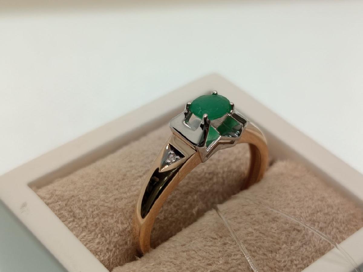 КОЛЬЦО Бриллиант, изумруд (Au 585)