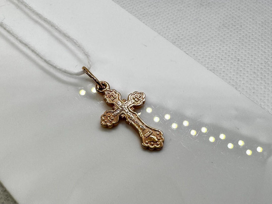 ПОДВЕСКА КРЕСТ БЕЗ КАМНЯ (Au 585)