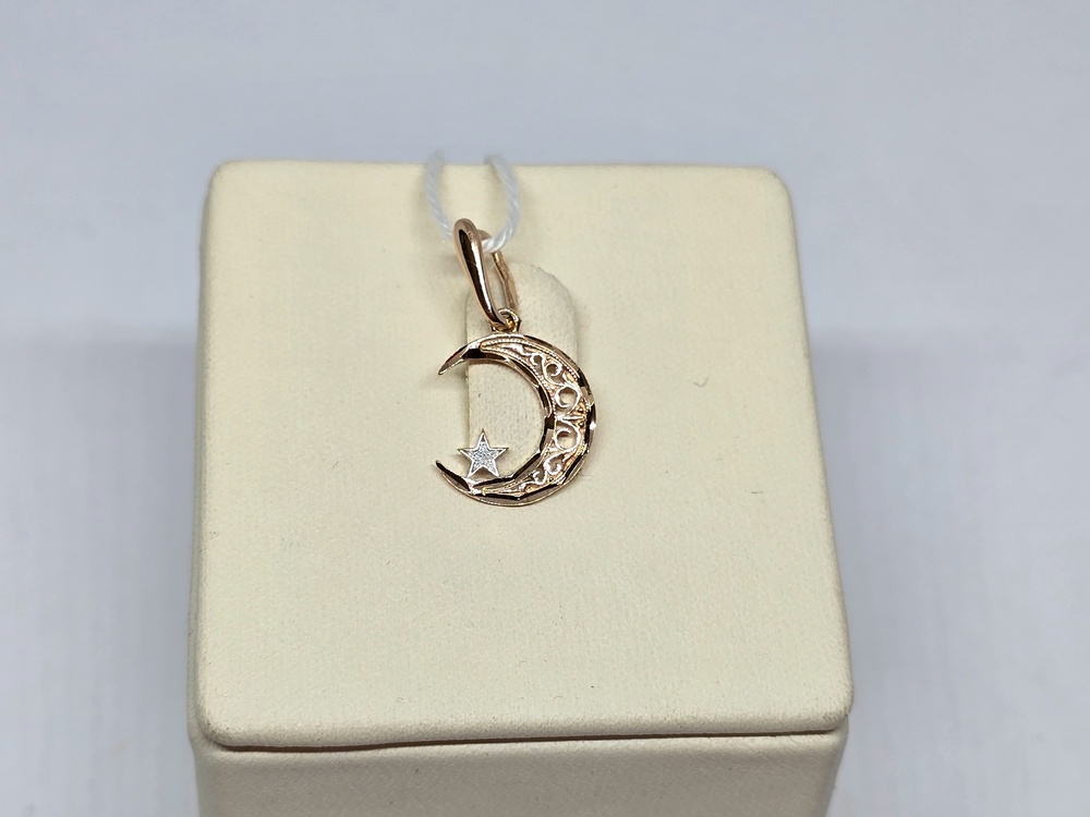 ПОДПБК585 ПОДВЕСКА ПОЛУМЕСЯЦ БЕЗ КАМНЯ (Au 585)