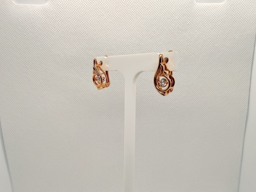 СКМ585 СЕРЬГИ С КАМНЕМ (Au 585)