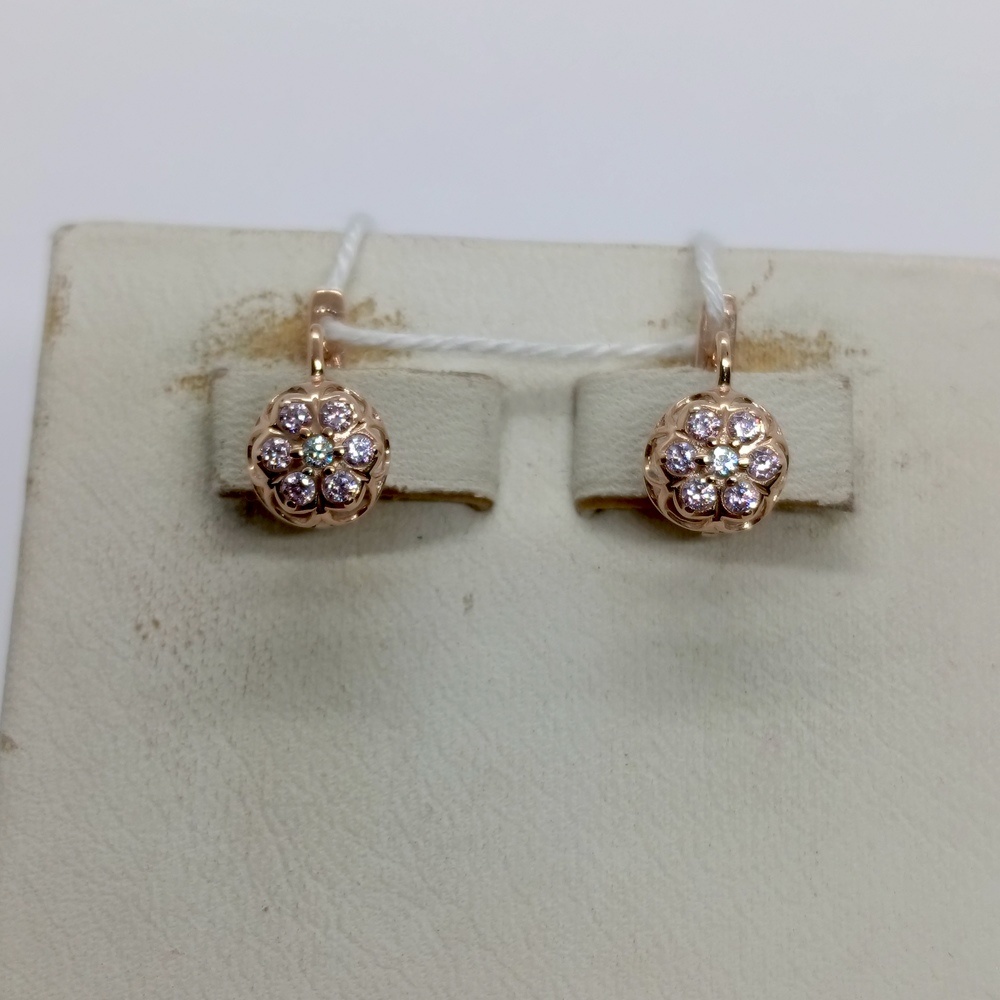 СКМИ585 СЕРЬГИ С КАМНЯМИ (Au 585)