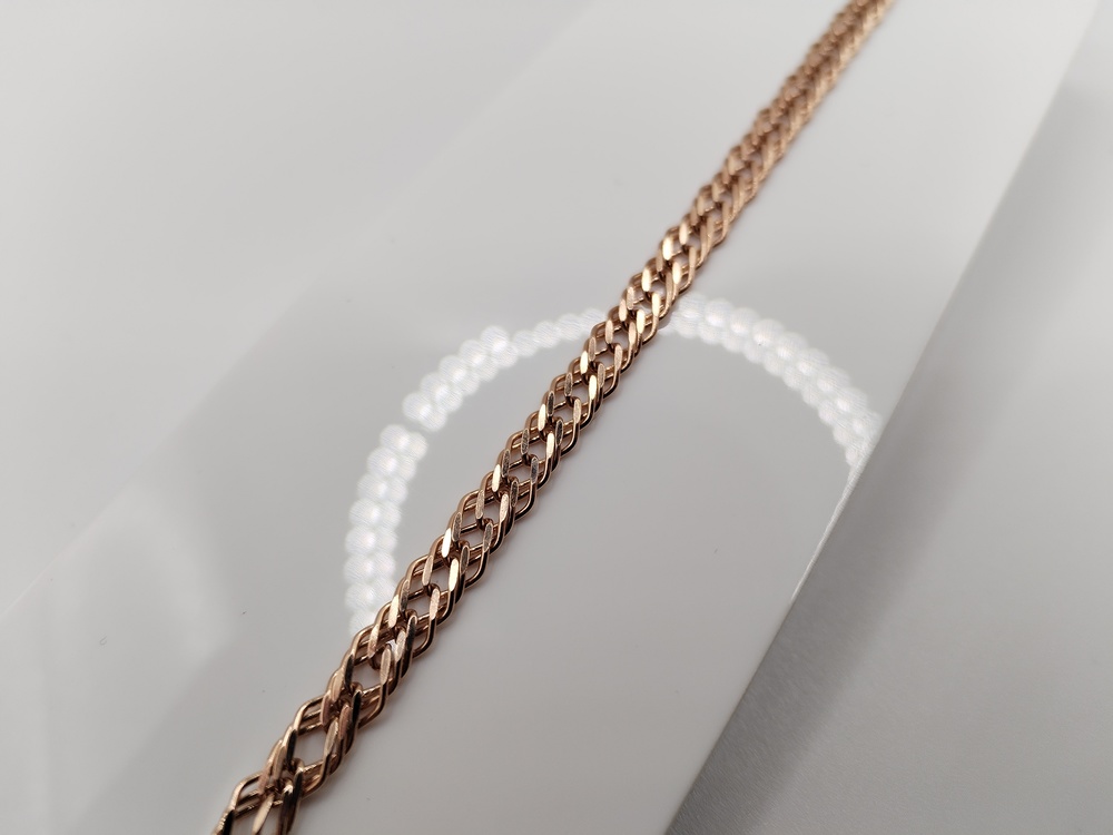 БРАСЛЕТ ПОЛНОВЕСНЫЙ Ромб тройной Au 585