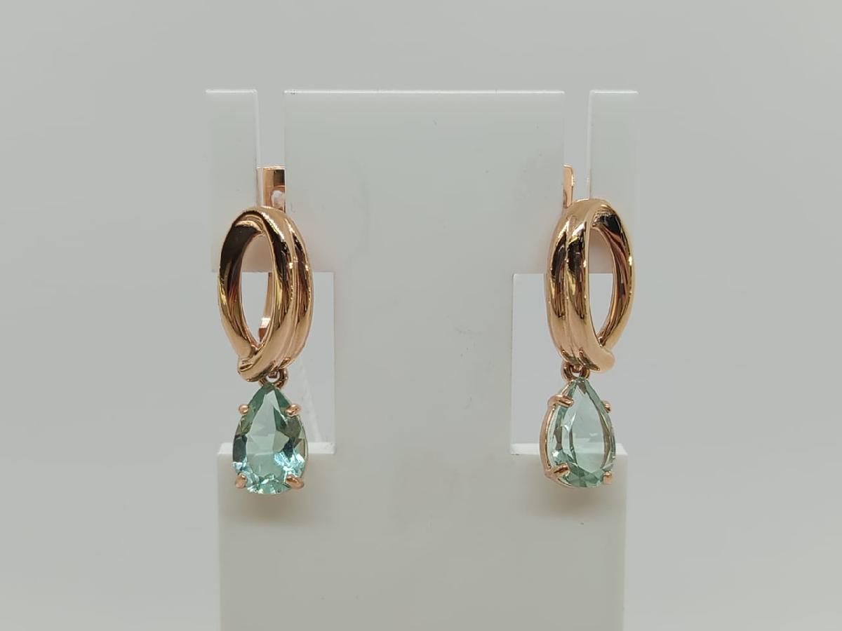 СЕРЬГИ С КАМНЕМ (Au 585)