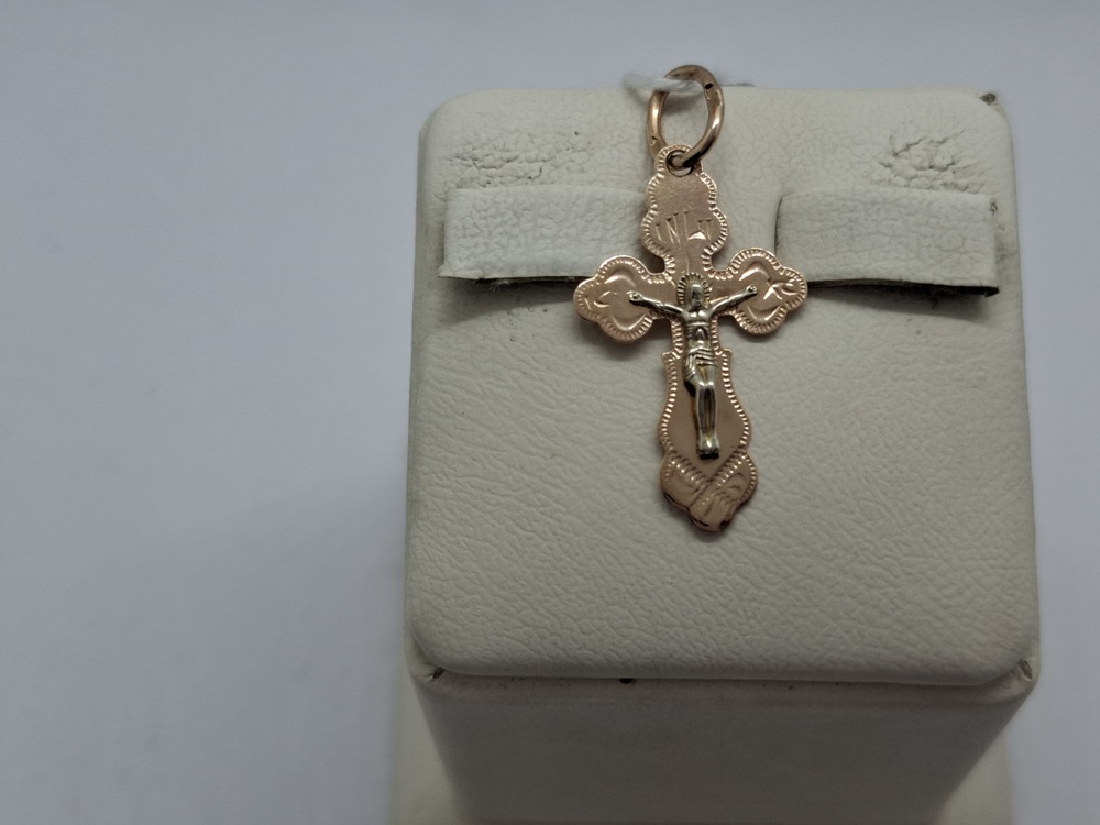 ПОДКБК585 ПОДВЕСКА КРЕСТ БЕЗ КАМНЯ (Au 585)