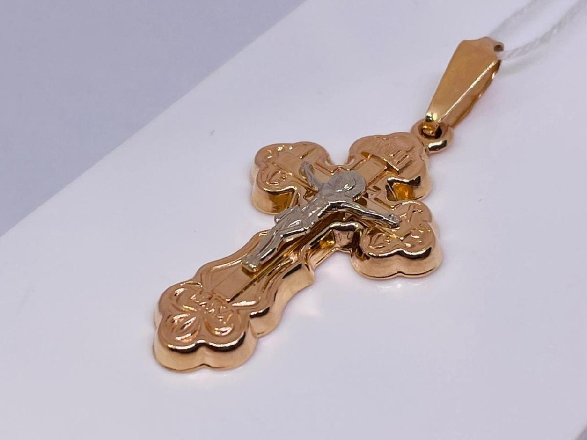 ПОДКБК585 ПОДВЕСКА КРЕСТ БЕЗ КАМНЯ (Au 585)