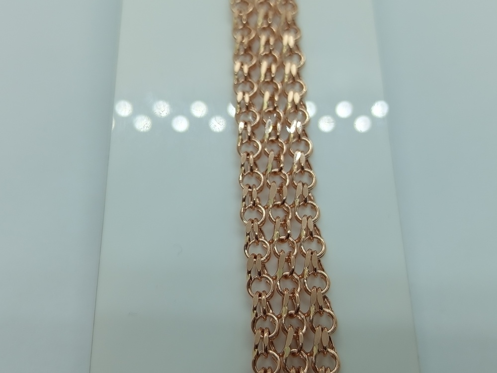 БРАСЛЕТ ПУСТОТЕЛЫЙ Бисмарк тройной (Au 585)