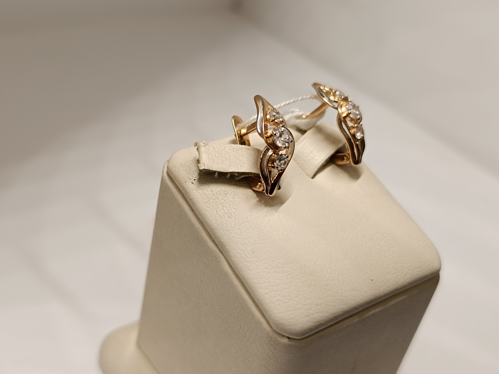 СКМИ585 СЕРЬГИ С КАМНЯМИ (Au 585)