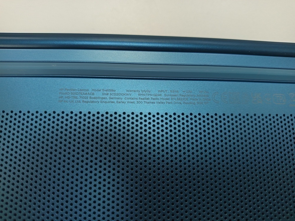 Ноутбук HP; Ryzen 5-5500U, Intel UHD Graphics, 12 Гб, 512 GB, Нет