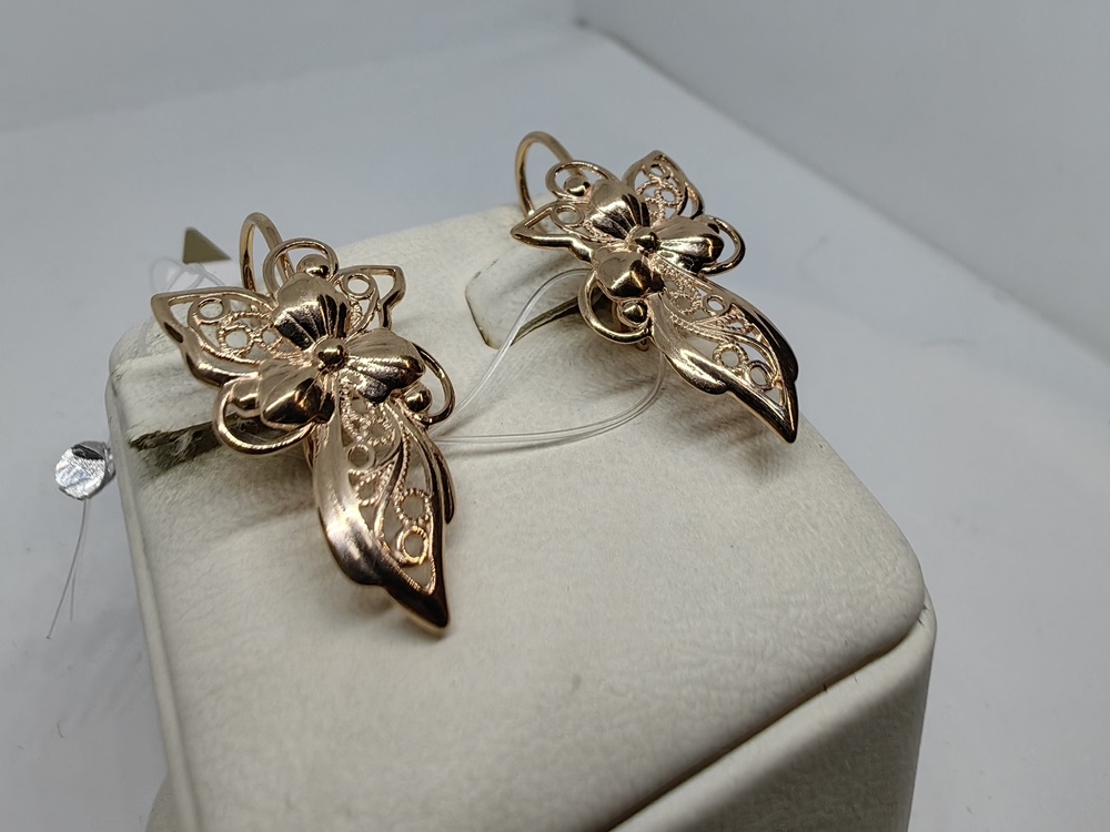 СЕРЬГИ ПЕТЕЛЬКА без камня (Au 585)