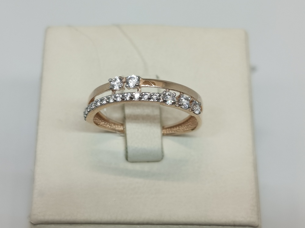 КОЛЬЦО С КАМНЯМИ (Au 585)