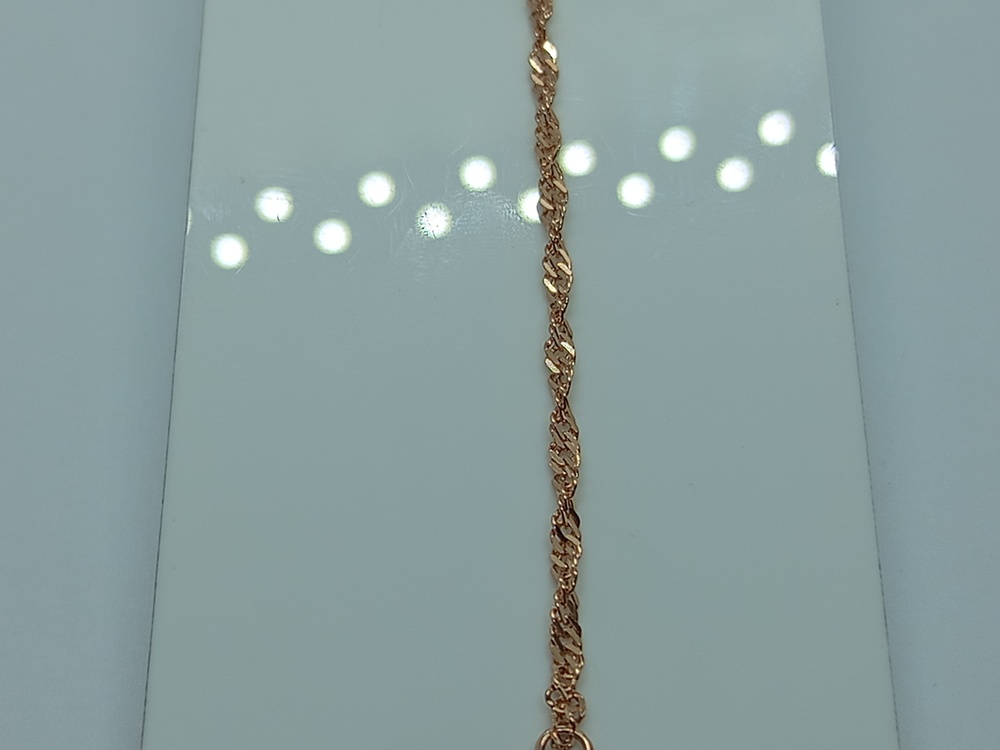 БРАСЛЕТ ПУСТОТЕЛЫЙ Ромб двойной Au 585