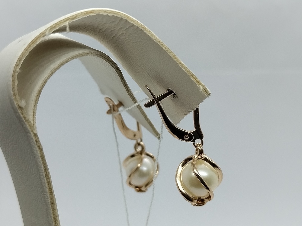 СКМ585 СЕРЬГИ С КАМНЕМ (Au 585)