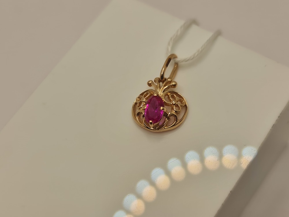 ПОДКМ583 ПОДВЕСКА С КАМНЕМ (Au 583)