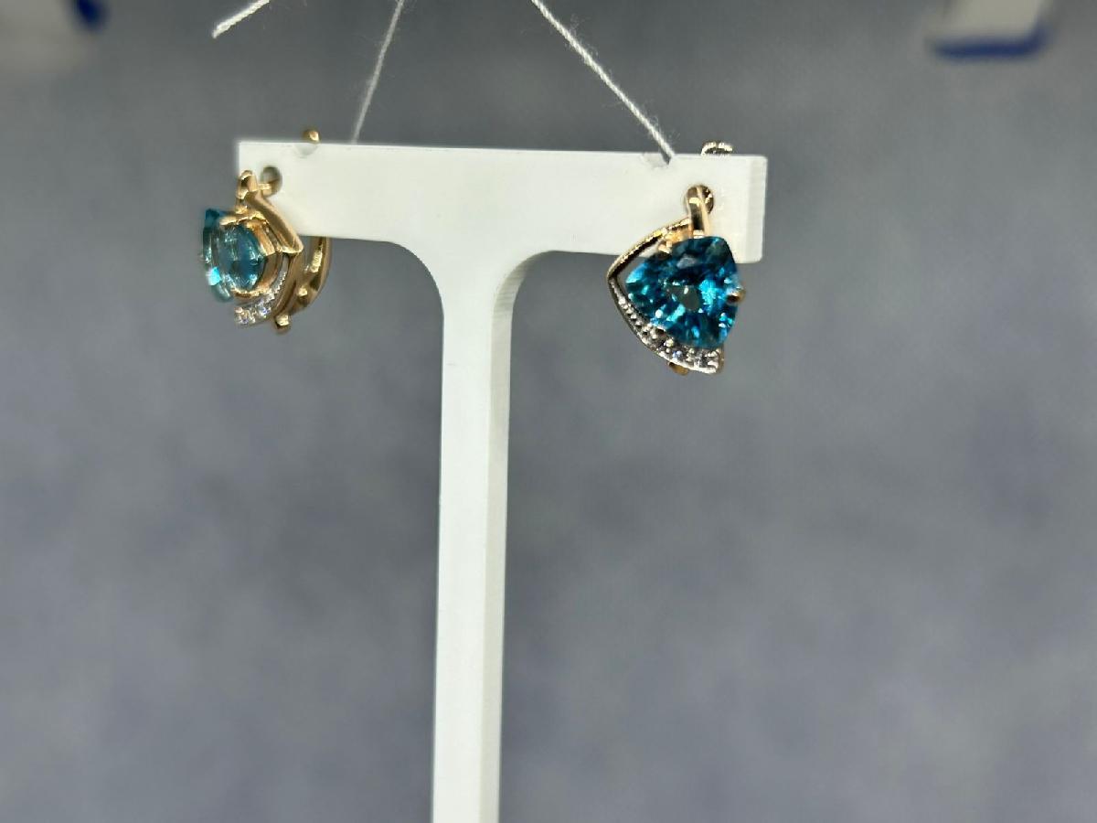 СКМИ585 СЕРЬГИ С КАМНЯМИ (Au 585)