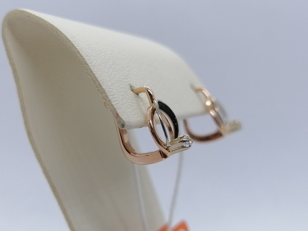 СКМ585 СЕРЬГИ С КАМНЕМ (Au 585)