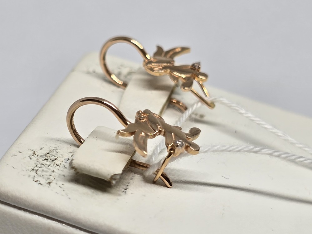 СКМ585 СЕРЬГИ С КАМНЕМ (Au 585)