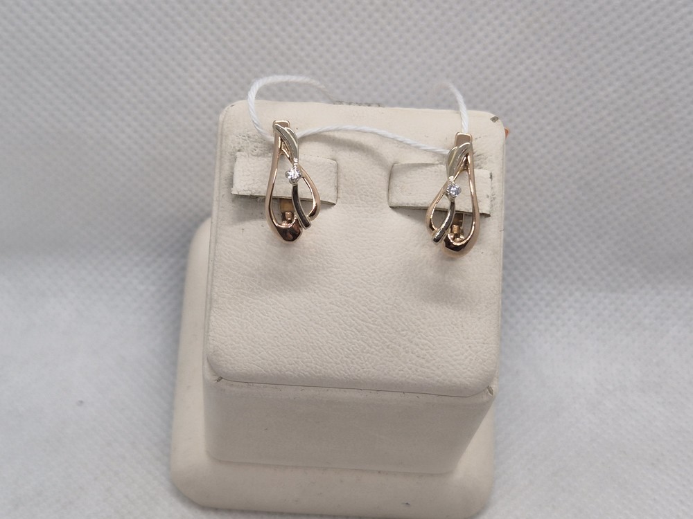 СКМ585 СЕРЬГИ С КАМНЕМ (Au 585)