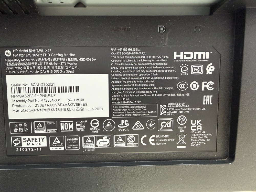 Монитор HP X27