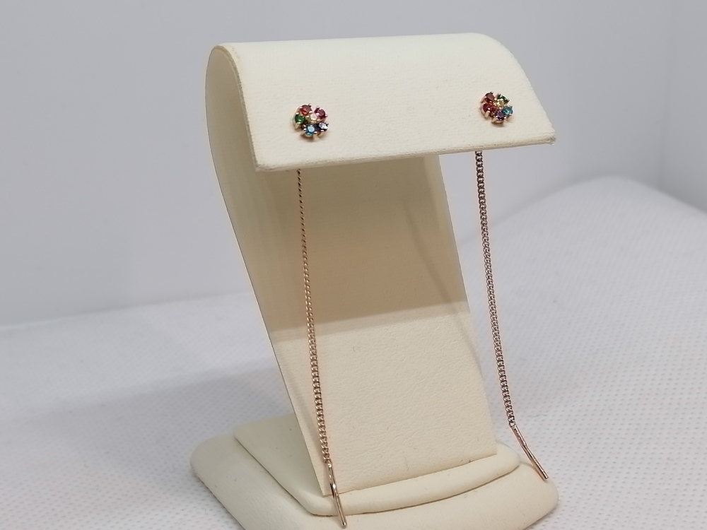 СЕРЬГИ ПРОДЕВКИ с камнями (Au 585)