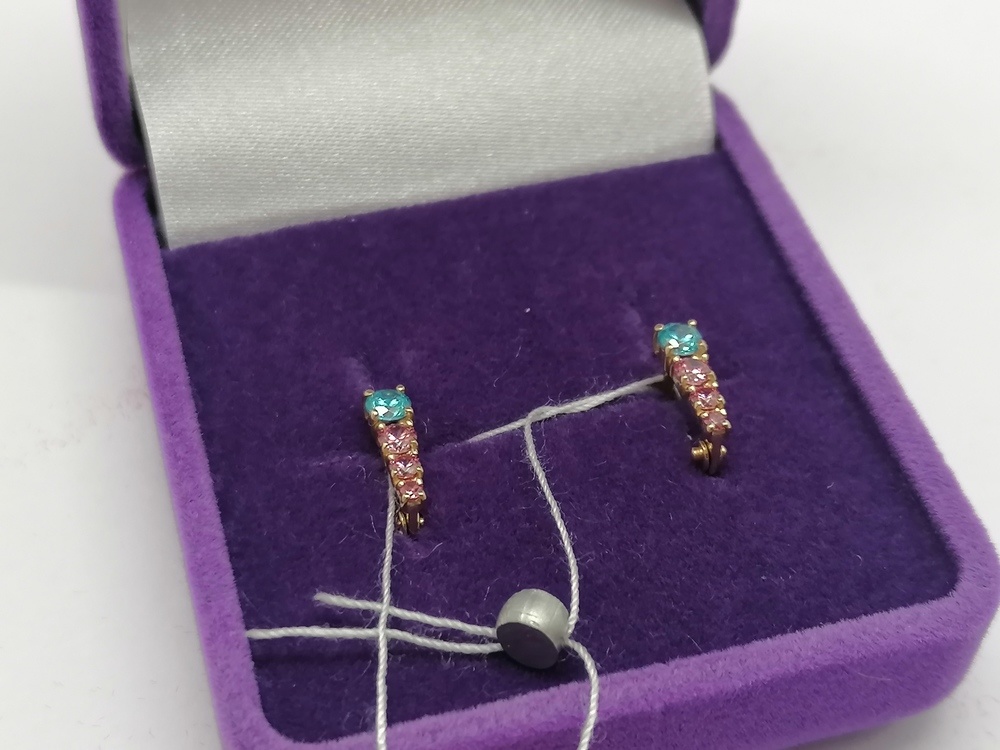 СКМИ585 СЕРЬГИ С КАМНЯМИ (Au 585)