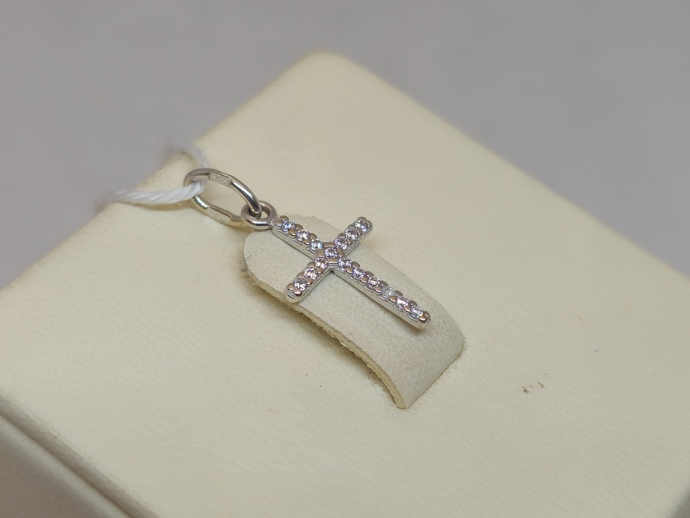 ПОДВЕСКА КРЕСТ С КАМНЯМИ (Au 585)