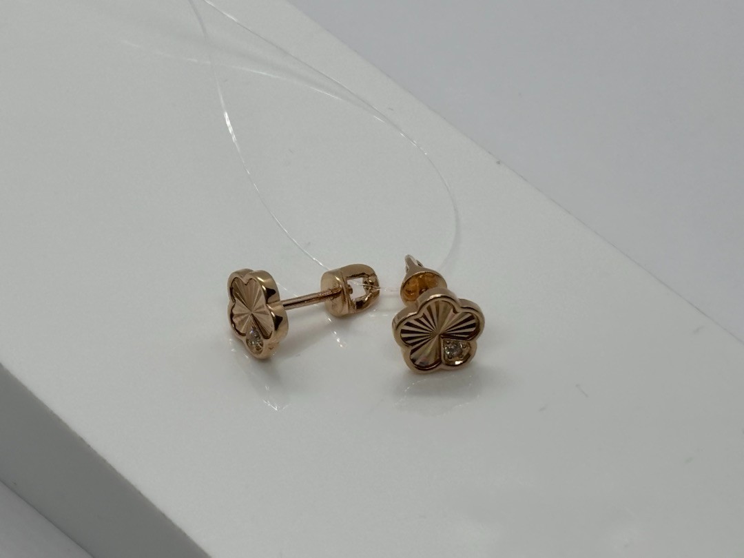 СЕРЬГИ ПУСЕТЫ с камнем (Au 585)