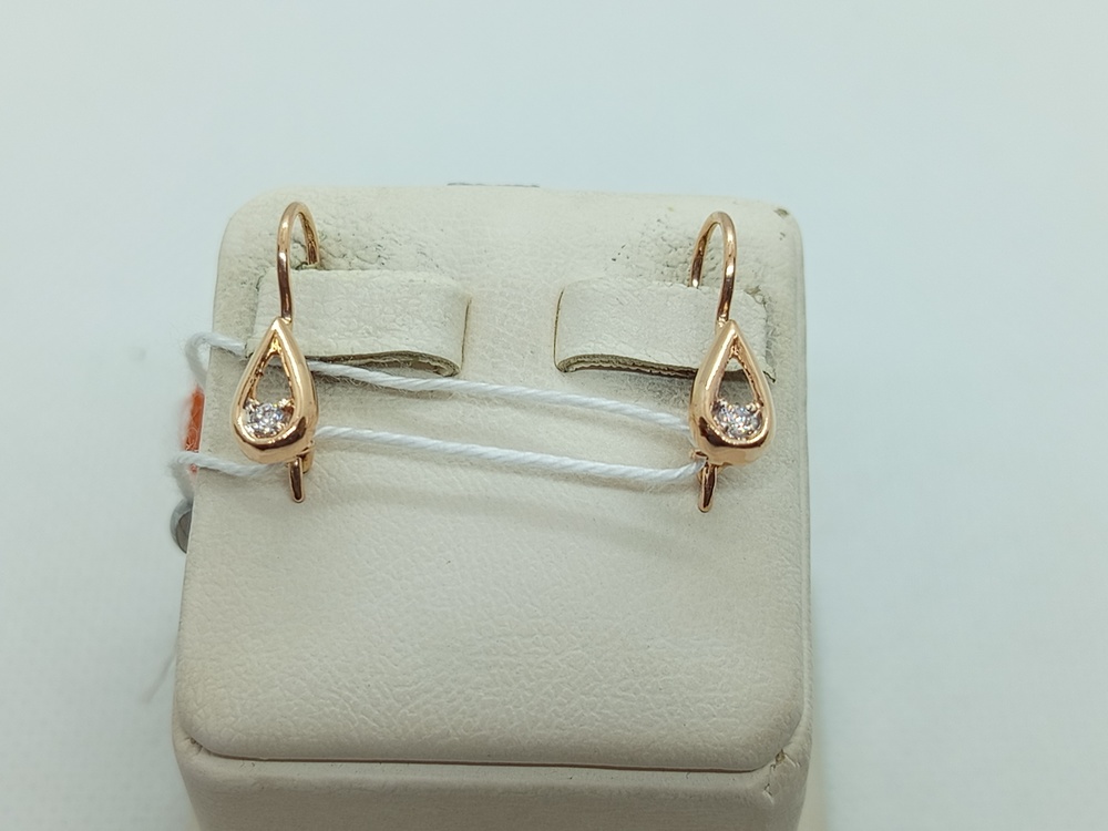 СКМ585 СЕРЬГИ С КАМНЕМ (Au 585)