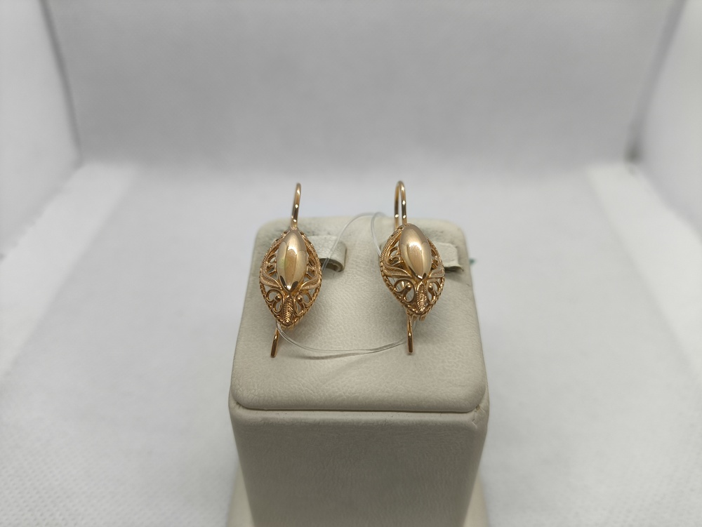 СЕРЬГИ ПЕТЕЛЬКА без камня (Au 585)